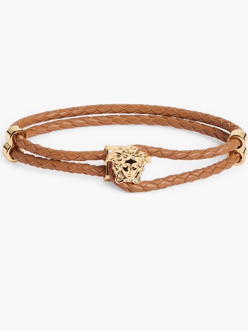 Versace Medusa Braided Leather Bracelet